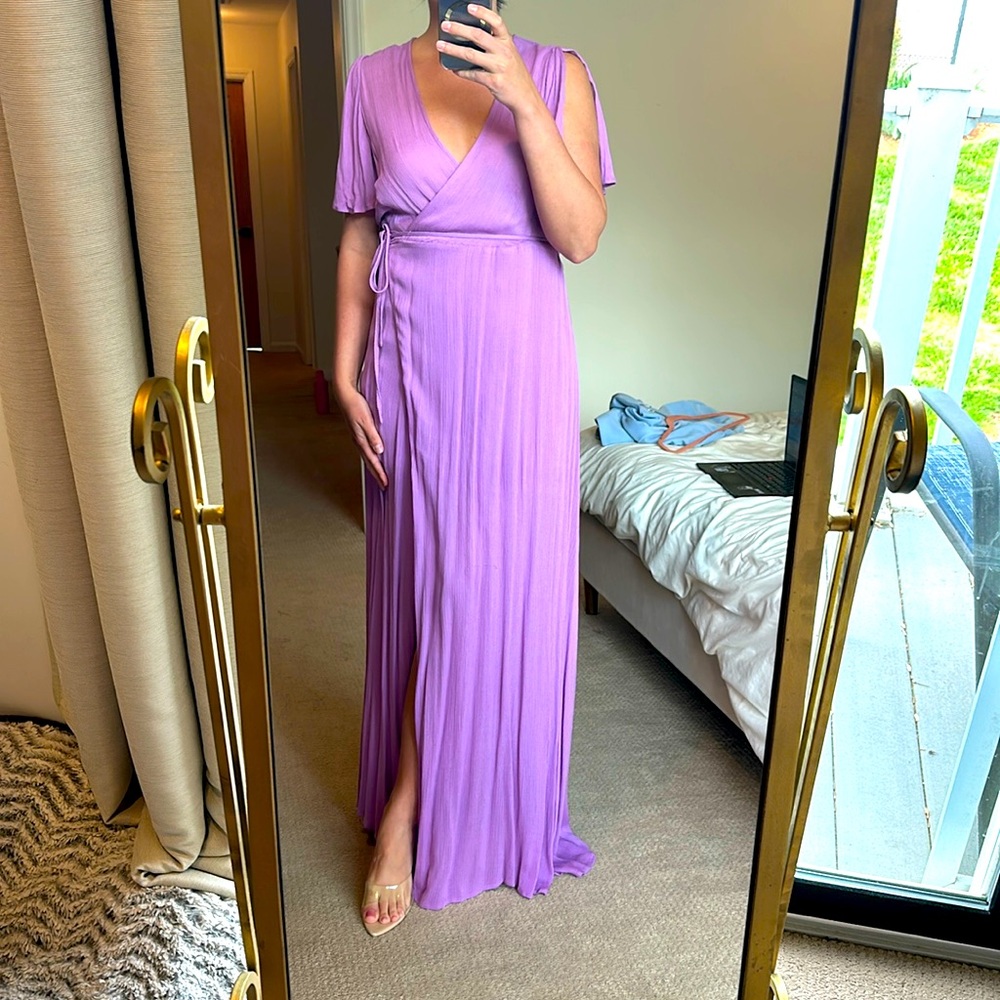 NWT Lulus floor length dress in purple